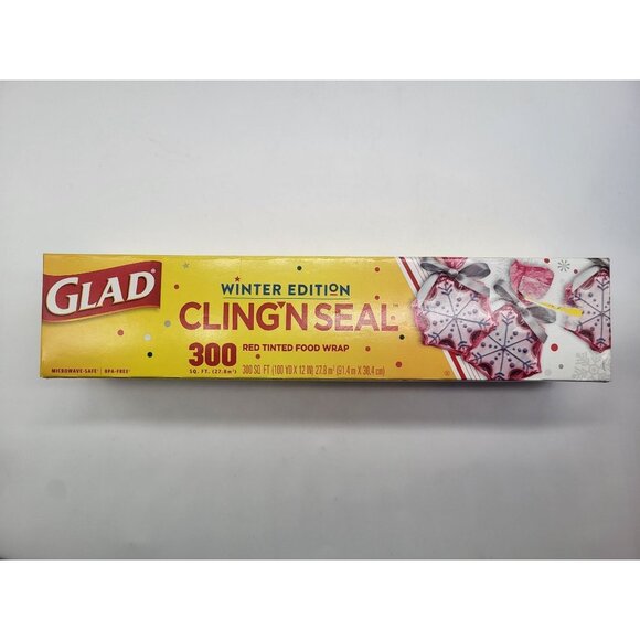 Glad Other - Glad Winter Edition Cling'N Seal Red Tinted Food Wrap 300 Sq. Ft BPA-Free Microw